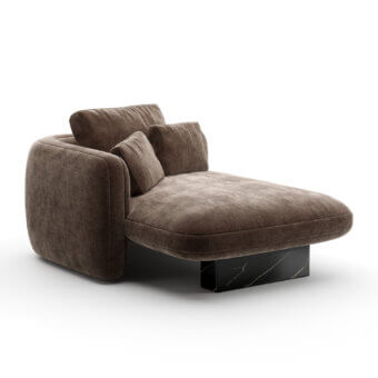 Caracole Overlap Dark Taupe Chaise Lounge