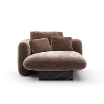 Caracole Overlap Dark Taupe Chaise Lounge