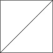 Diagonal line graphic, dark gray frame, white background, bisected square composition, minimalist design, geometric pattern, clean aesthetic.