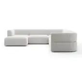 Caracole Rhythm Sectional A Left - Neutral Metal + Lucent Bronze Metal + Ivory Fabric