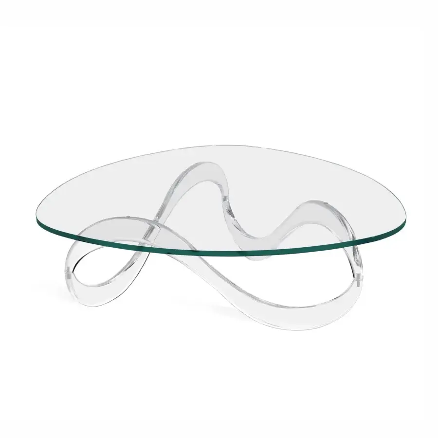 Interlude Home Westin Wave Coffee Table - Clear #1