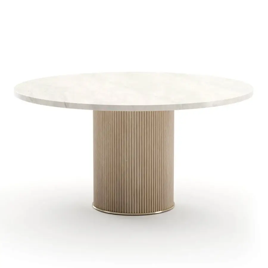 Caracole Rhythm Round Stone Dining Table #1